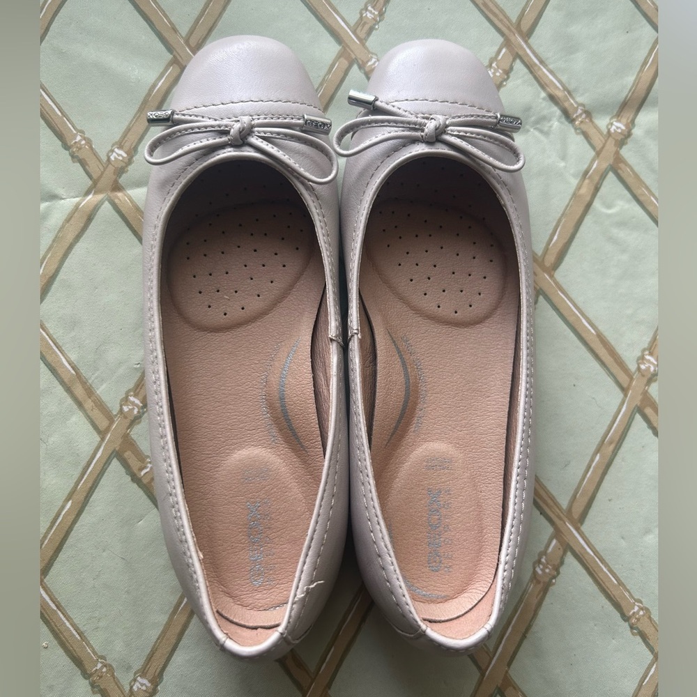 Geox Light Pink Leather Ballet Flats